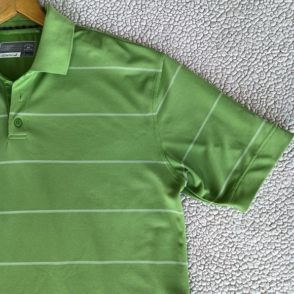 Cutter and Buck Mens Polo Shirt Golf Shirt  Striped Green Short Sleeve Shirt L - Picture 4 of 9